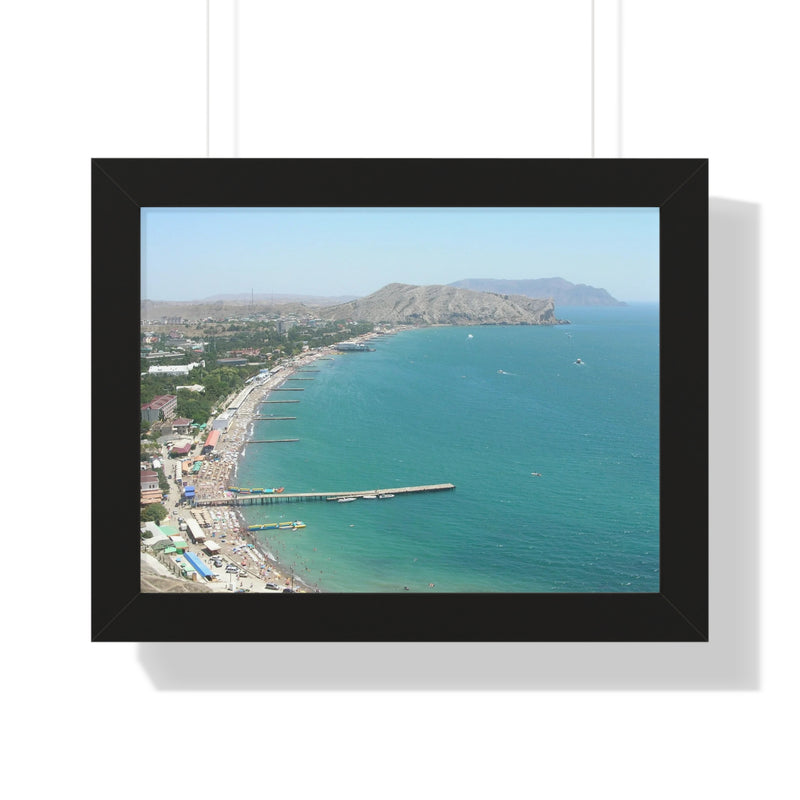 Paradise Bay from Krapust Castle,Cudak,Novie Cvit ,Crimea Framed Poster